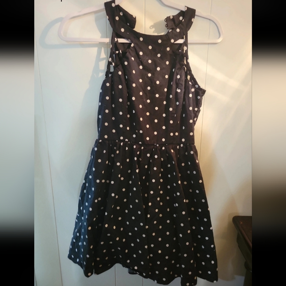 Charlotte Russe Black Dress with White Polka Dots